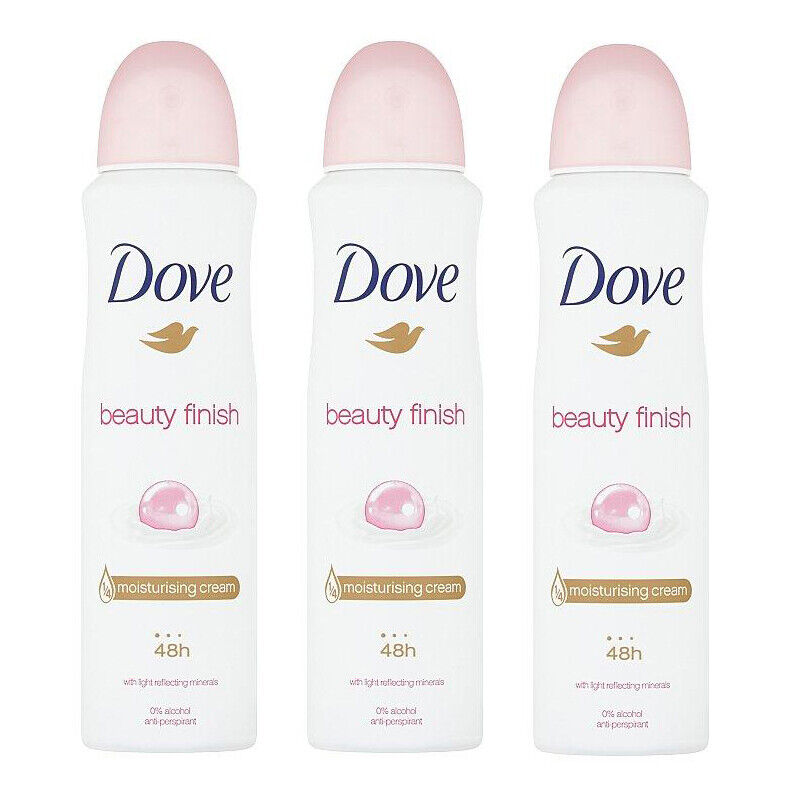 Dove Beauty Finish Antiperspirant Deodorant Spray, 3 Pack